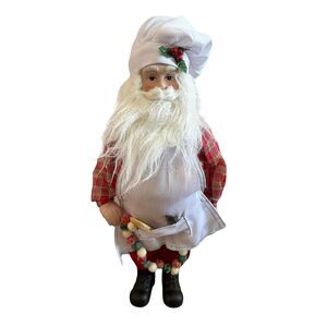 Vintage Chef Santa‎ Claus Cooking Apron Figurine Christmas Decor